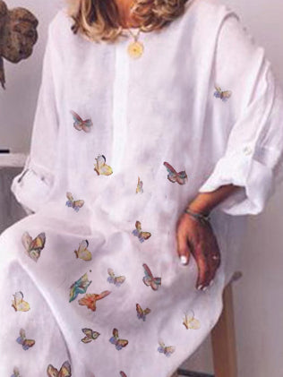Long Sleeve Print Dress