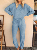 Long Sleeve Tops Loose Pant Casual Two Piece