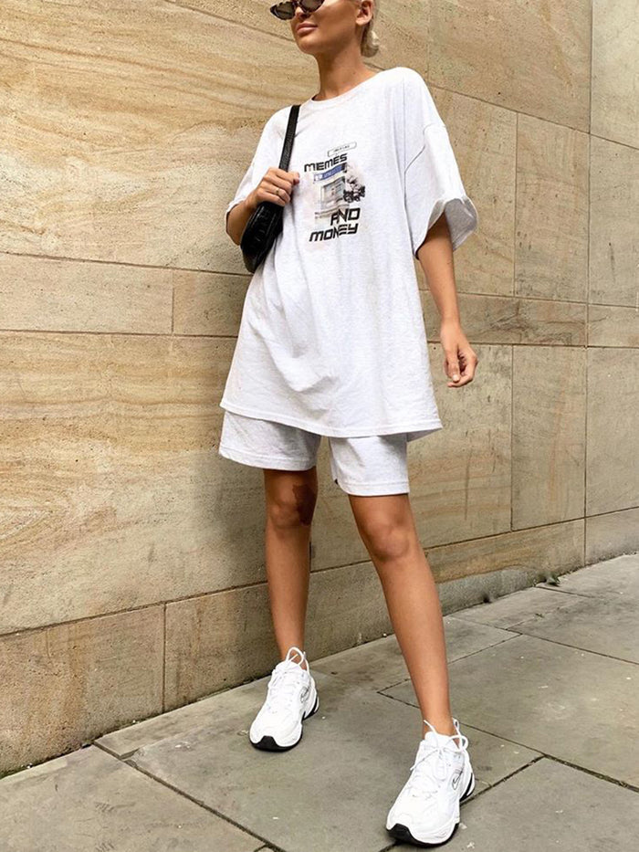Loose Casual Letter Printed T-shirt