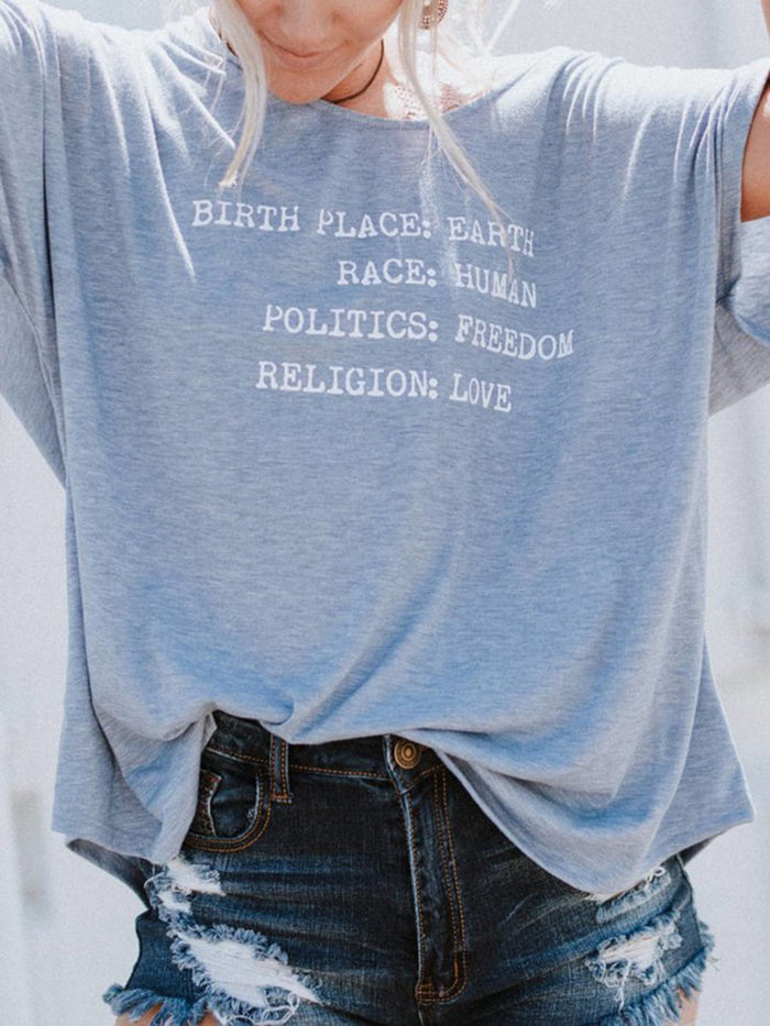 Loose Round Neck Short Sleeve T-Shirts Casual Tops