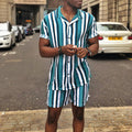 Men Slim-Fit Striped Two-Piece Suit