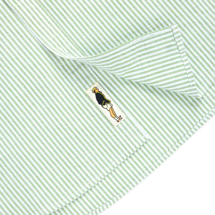 Men's Babar Long Sleeve Classic Fit Striped Oxford Shirt Green / White University Stripe