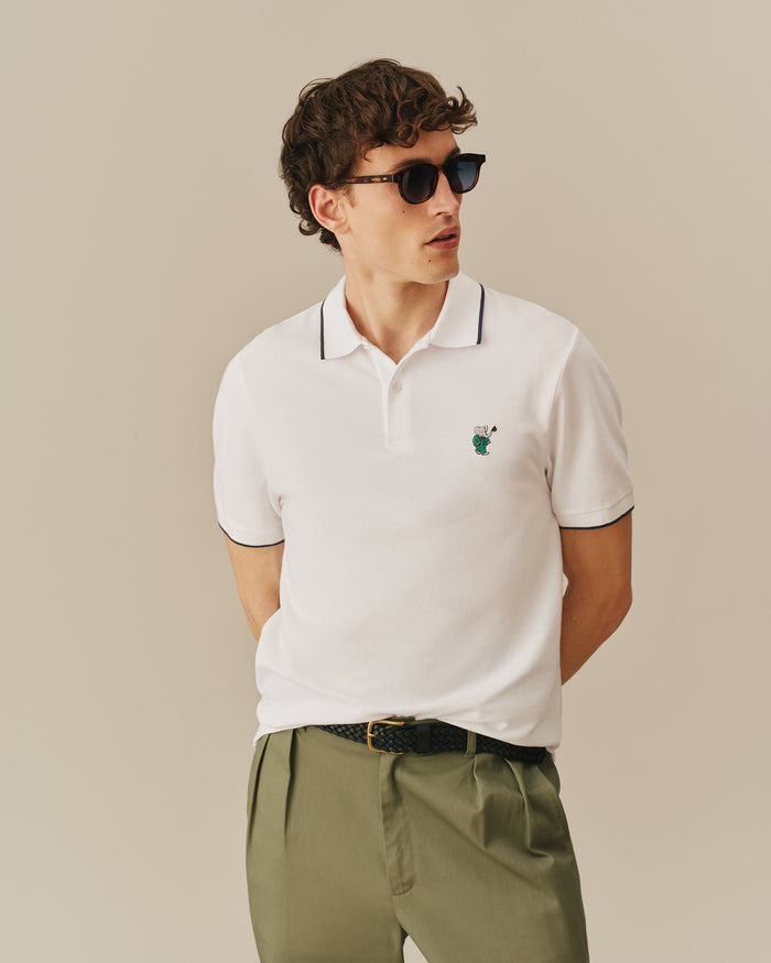 Men's Babar Pique Polo White