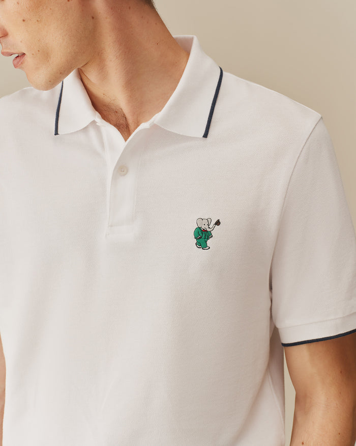 Men's Babar Pique Polo White