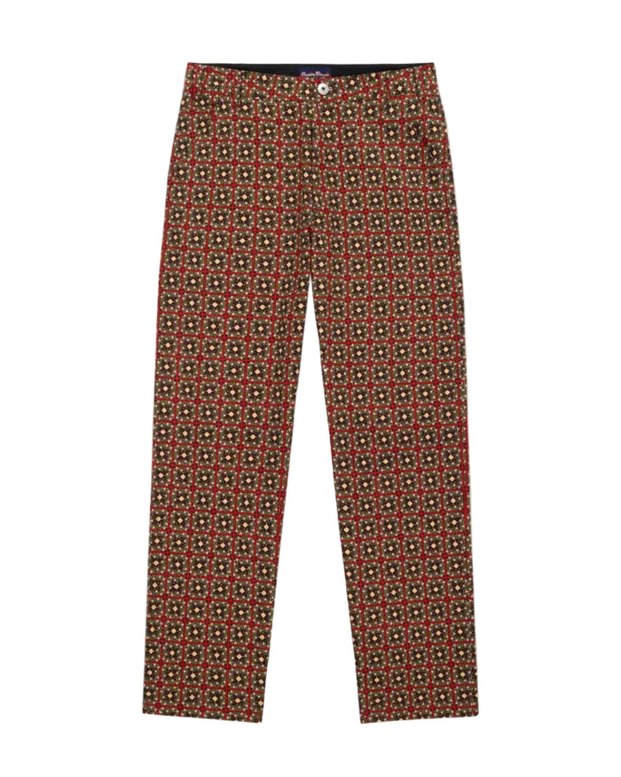 Men's Canvas Printed Workwear Pant Geo Floral