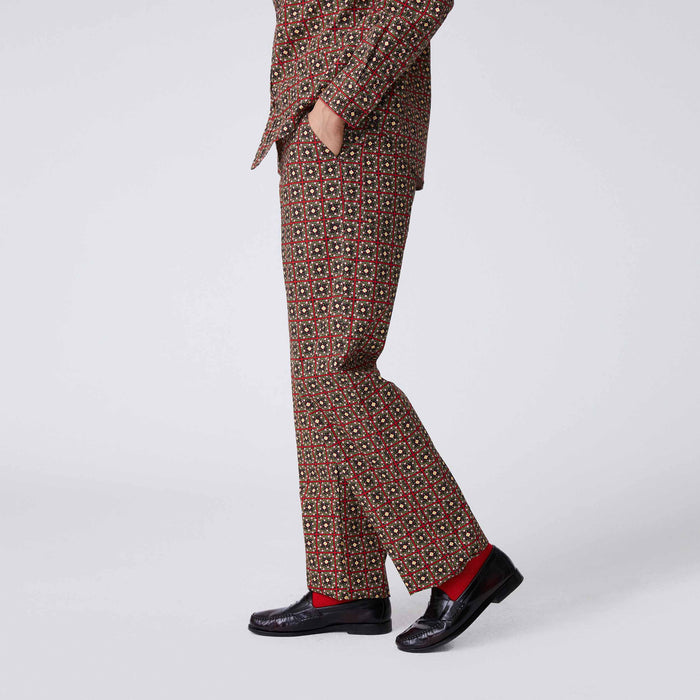 Men's Canvas Printed Workwear Pant Geo Floral