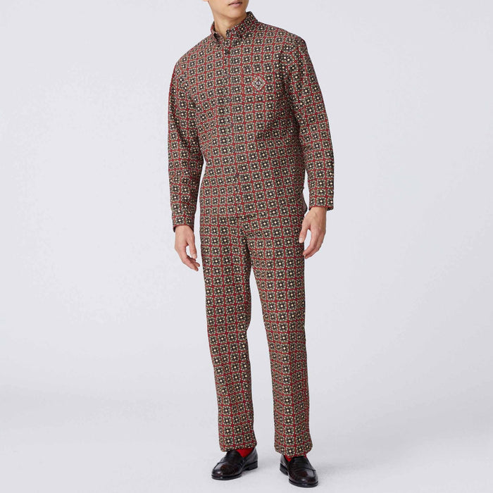 Men's Canvas Printed Workwear Pant Geo Floral