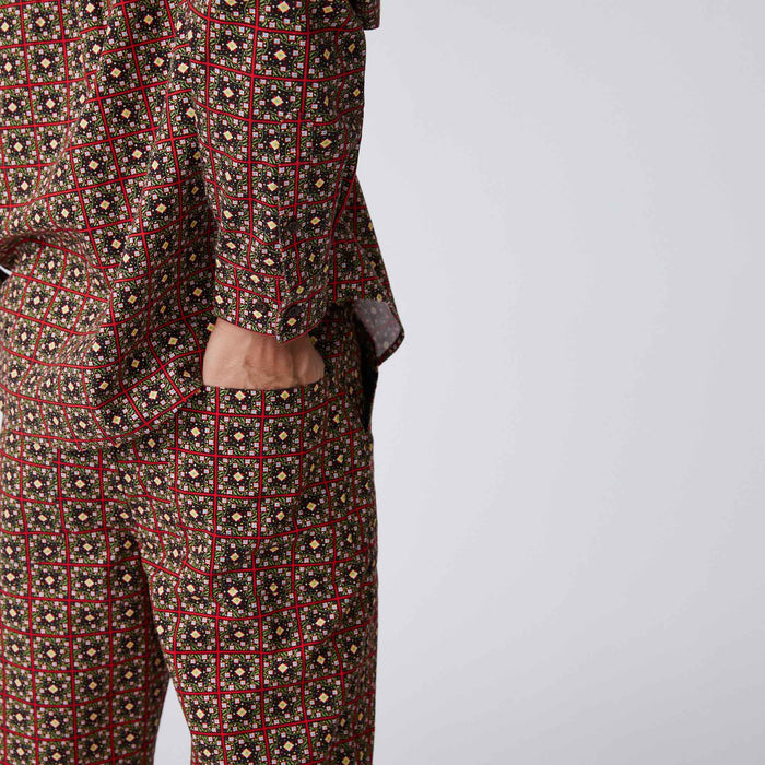 Men's Canvas Printed Workwear Pant Geo Floral