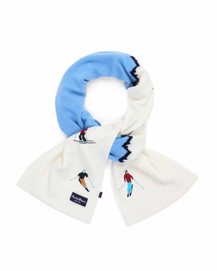 Men's Cashmere Apres Ski Scarf Blue Multi