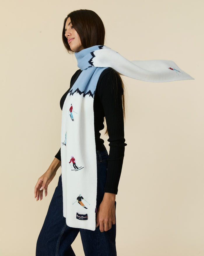 Men's Cashmere Apres Ski Scarf Blue Multi