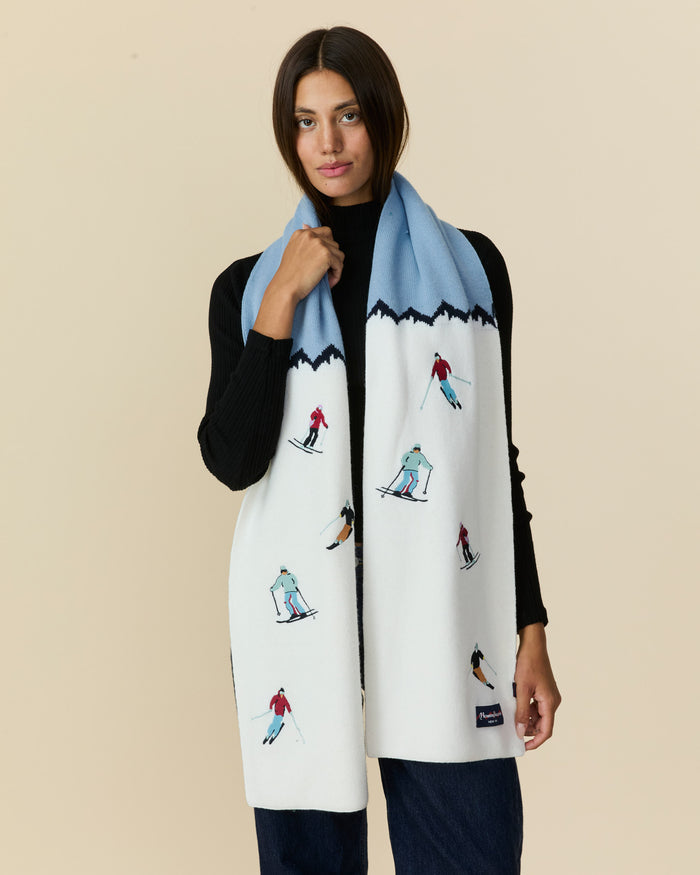 Men's Cashmere Apres Ski Scarf Blue Multi