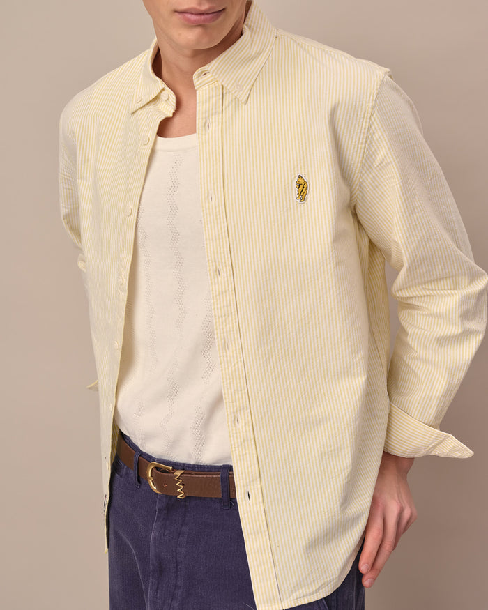 Men's Classic Stripe Winnie-the-Pooh Oxford Shirt Yellow / White University Stripe