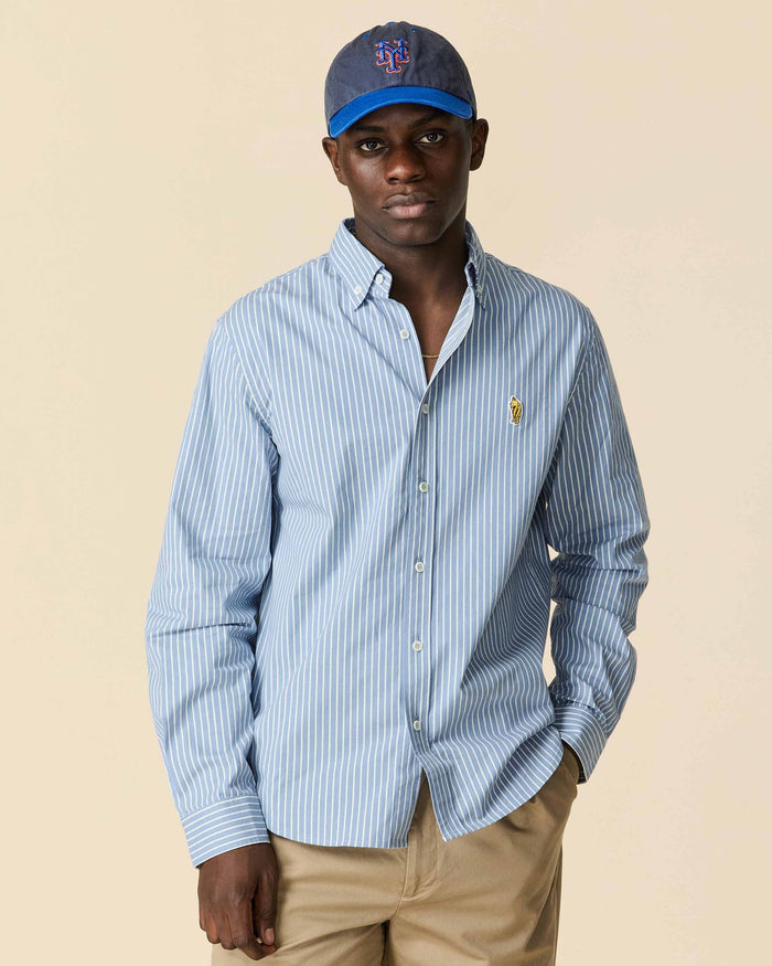 Men's Classic Stripe Winnie-the-Pooh Shirt Blue White Stripe