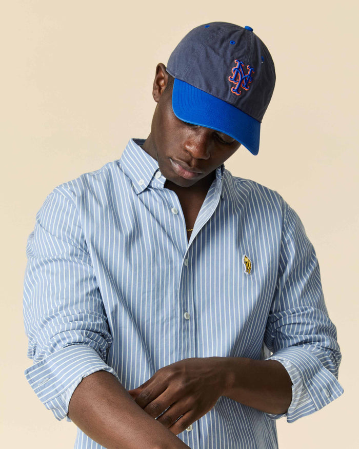 Men's Classic Stripe Winnie-the-Pooh Shirt Blue White Stripe