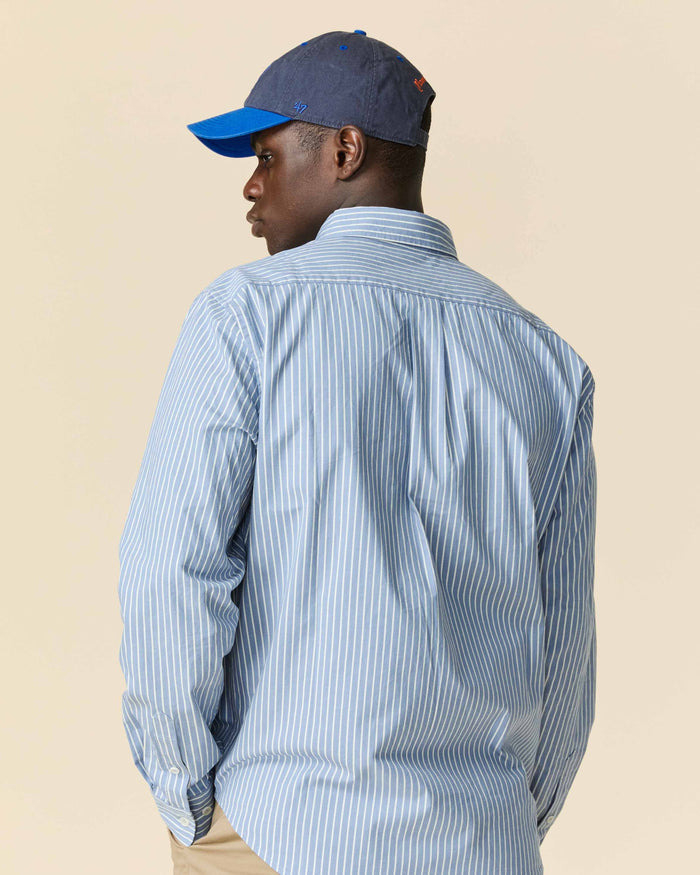 Men's Classic Stripe Winnie-the-Pooh Shirt Blue White Stripe