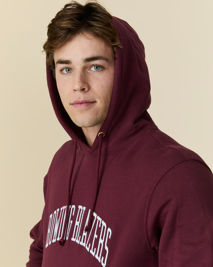 Men's Collegiate Arch Hoodie Burgundy