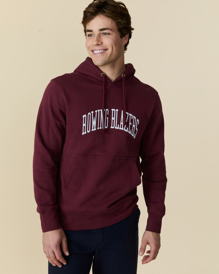 Men's Collegiate Arch Hoodie Burgundy