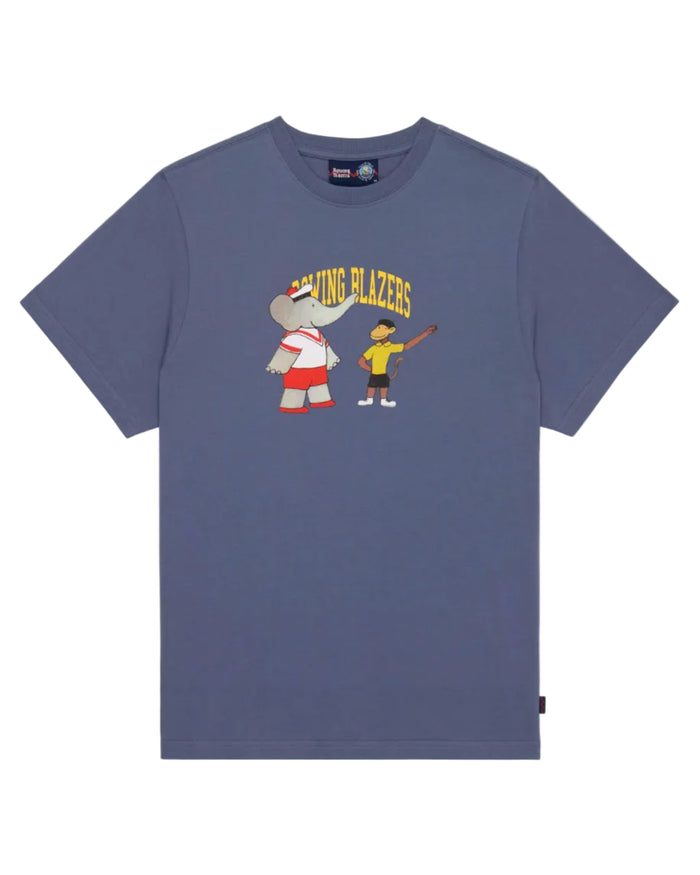 Men's Cotton Babar and Zephir T-Shirt Washed Navy