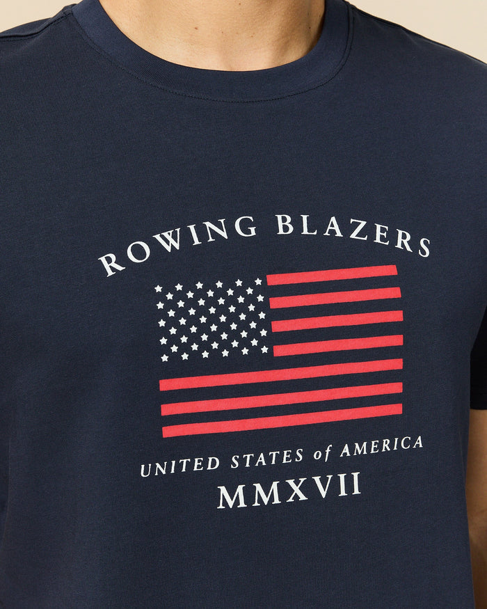 Men's Cotton Flag T-Shirt Navy
