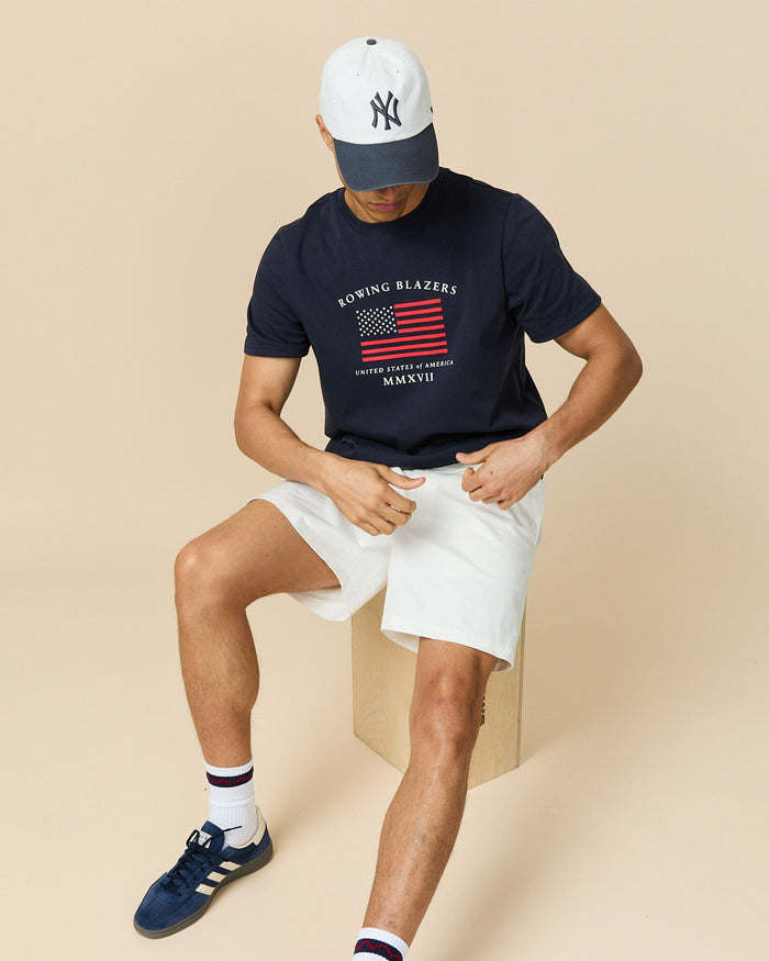 Men's Cotton Flag T-Shirt Navy