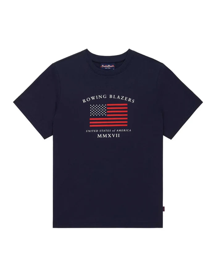 Men's Cotton Flag T-Shirt Navy