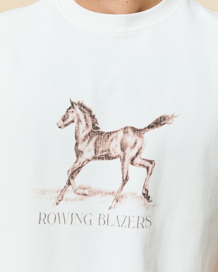 Men's Cotton Horse Tee Cream