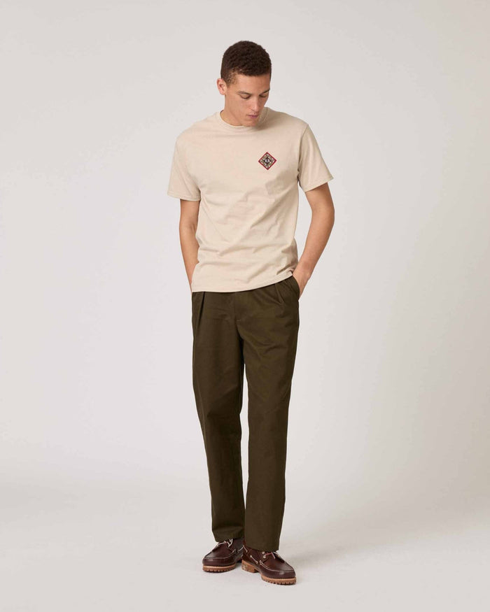 Men's Cotton Patch T-Shirt Beige