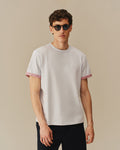 Men's Cotton T-Shirt With Woven Cuff Blue