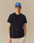 Men's Cotton T-Shirt With Woven Cuff Navy Navy / XS