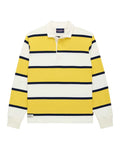 Men's Cotton Tide Stripe Elbow Patch Rugby Yellow Stripe