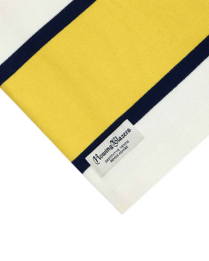 Men's Cotton Tide Stripe Elbow Patch Rugby Yellow Stripe