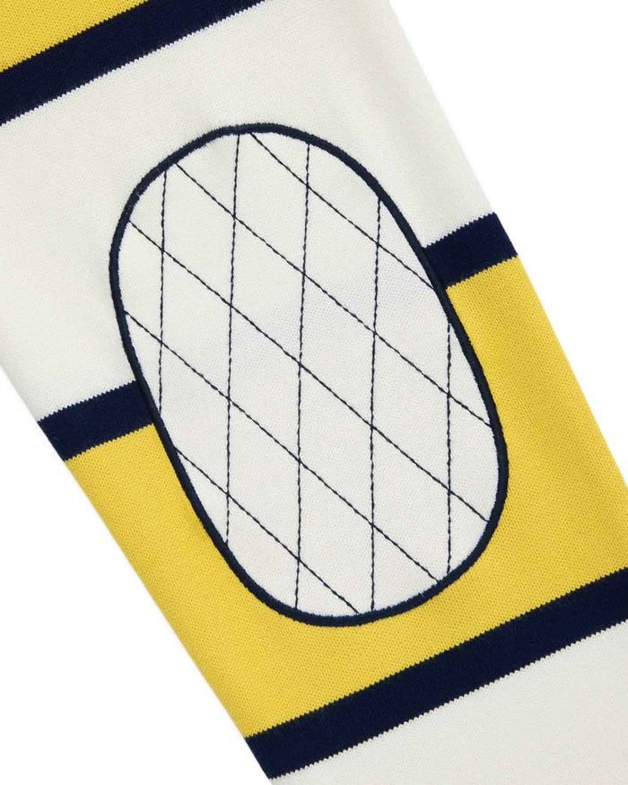 Men's Cotton Tide Stripe Elbow Patch Rugby Yellow Stripe