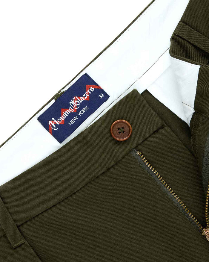 Men's Cotton Twill Pleated Relaxed Pant Dark Olive