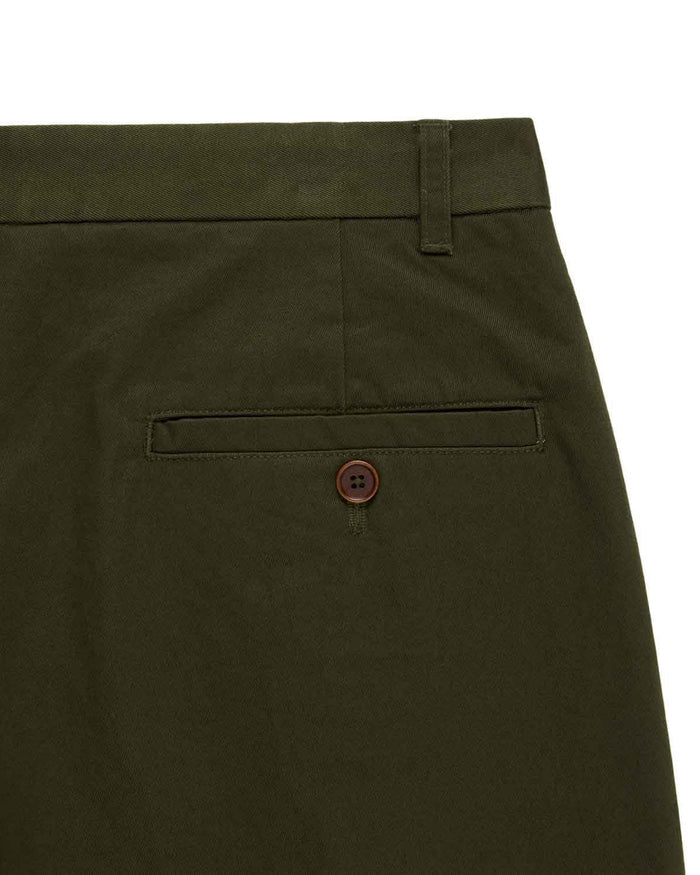 Men's Cotton Twill Pleated Relaxed Pant Dark Olive