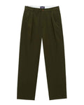 Men's Cotton Twill Pleated Relaxed Pant Dark Olive