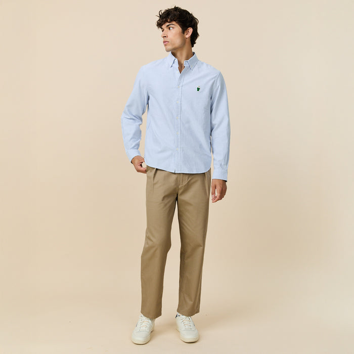 Men's Cotton Twill Pleated Relaxed Pant Khaki