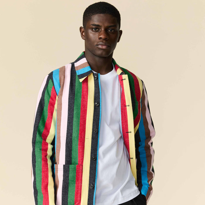 Men's Croquet Stripe Chore Jacket Croquet