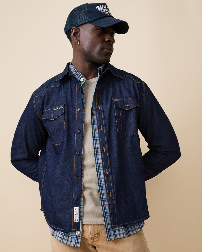 Men's Denim Western Shirt Rinse Wash