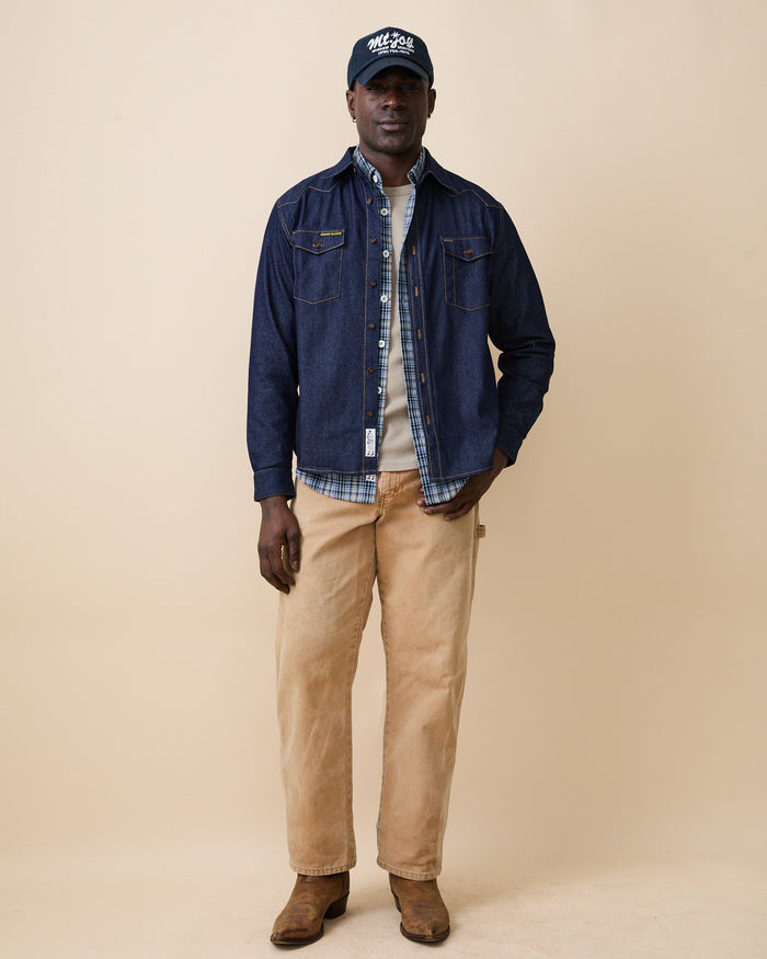 Men's Denim Western Shirt Rinse Wash