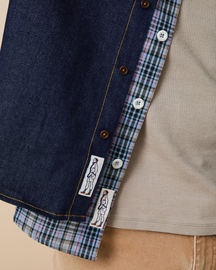 Men's Denim Western Shirt Rinse Wash