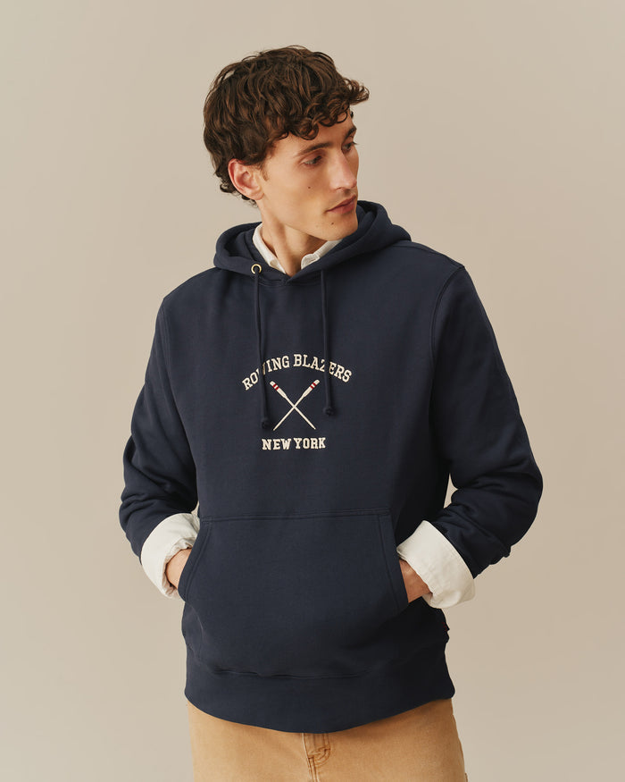 Men's Fleece Rowing Oars Hoodie Navy Navy / XS