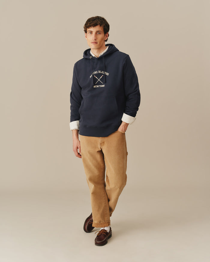 Men's Fleece Rowing Oars Hoodie Navy Navy / XS