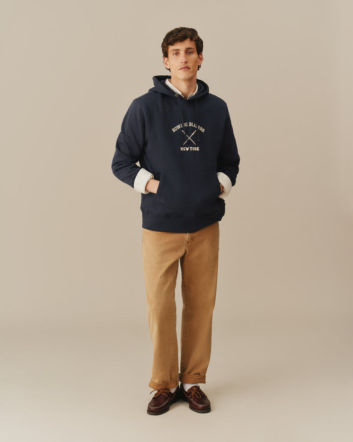 Men's Fleece Rowing Oars Hoodie Navy Navy / XS