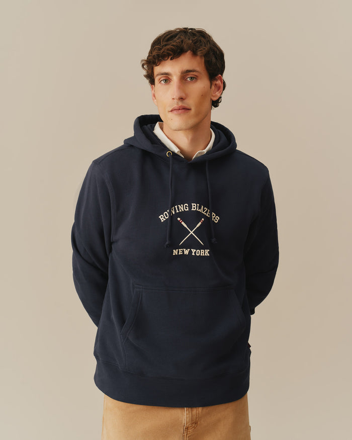 Men's Fleece Rowing Oars Hoodie Navy Navy / XS