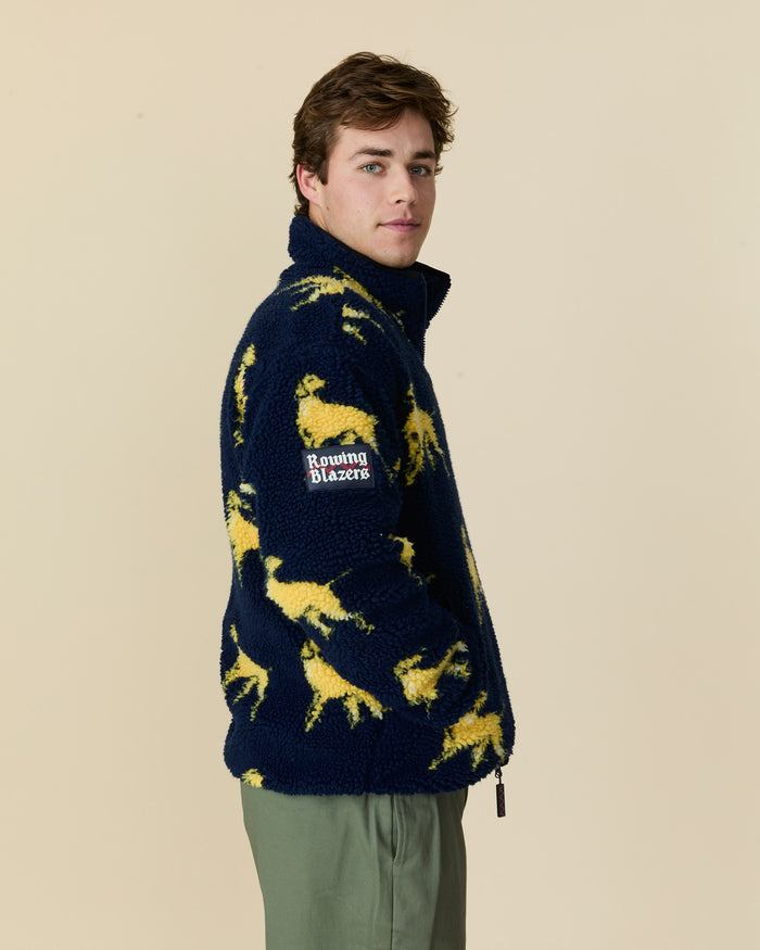Men's Golden Retriever Sherpa Zip Jacket Navy