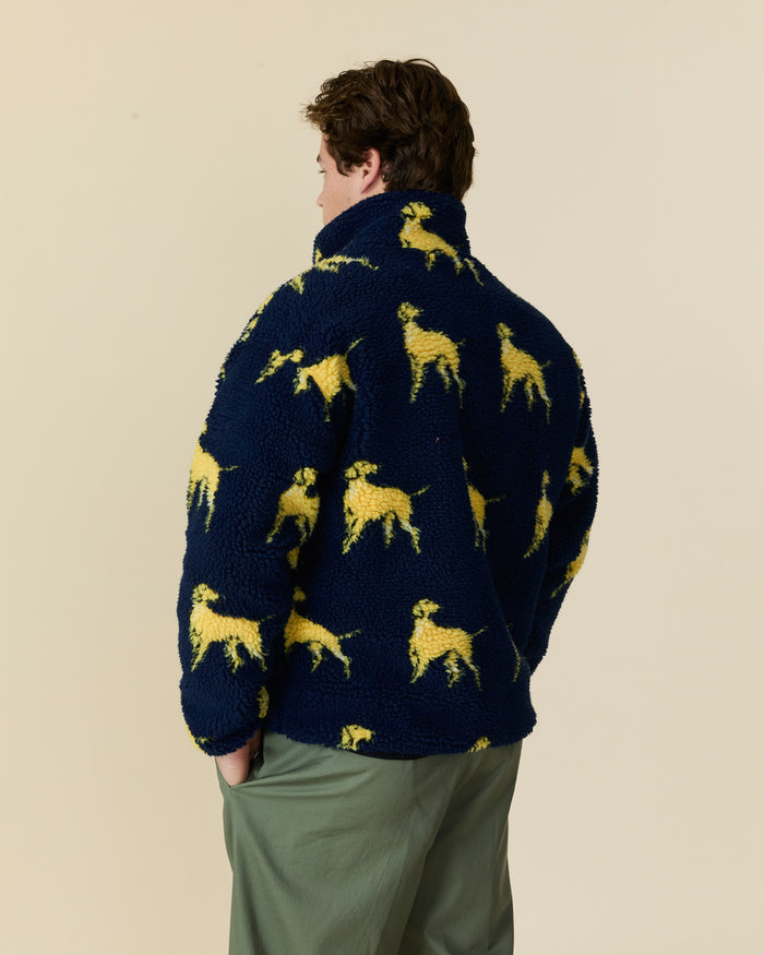 Men's Golden Retriever Sherpa Zip Jacket Navy