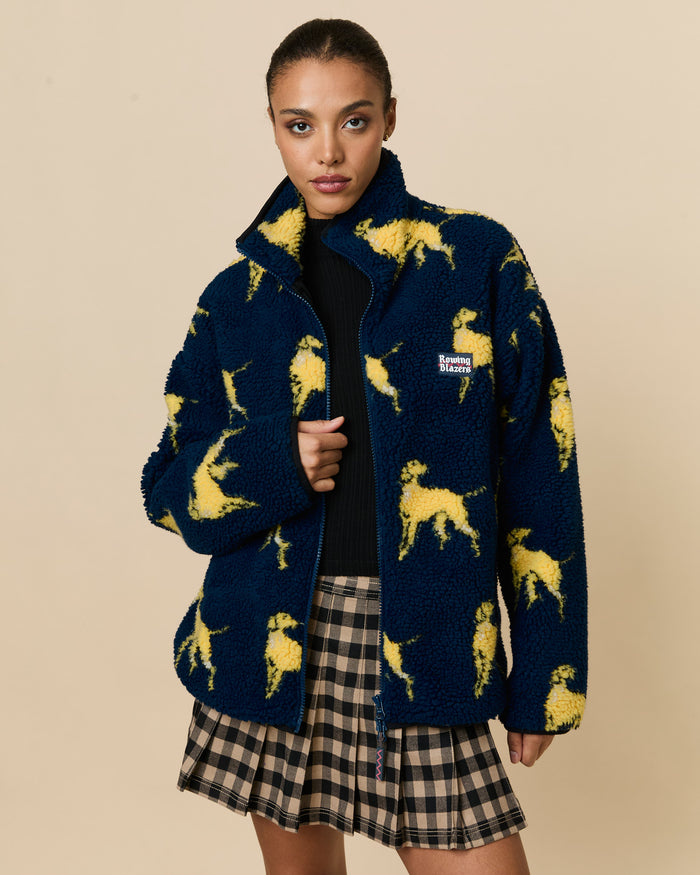 Men's Golden Retriever Sherpa Zip Jacket Navy