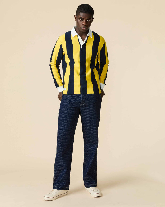 Men's Indigo Jacquard Denim Pant Navy