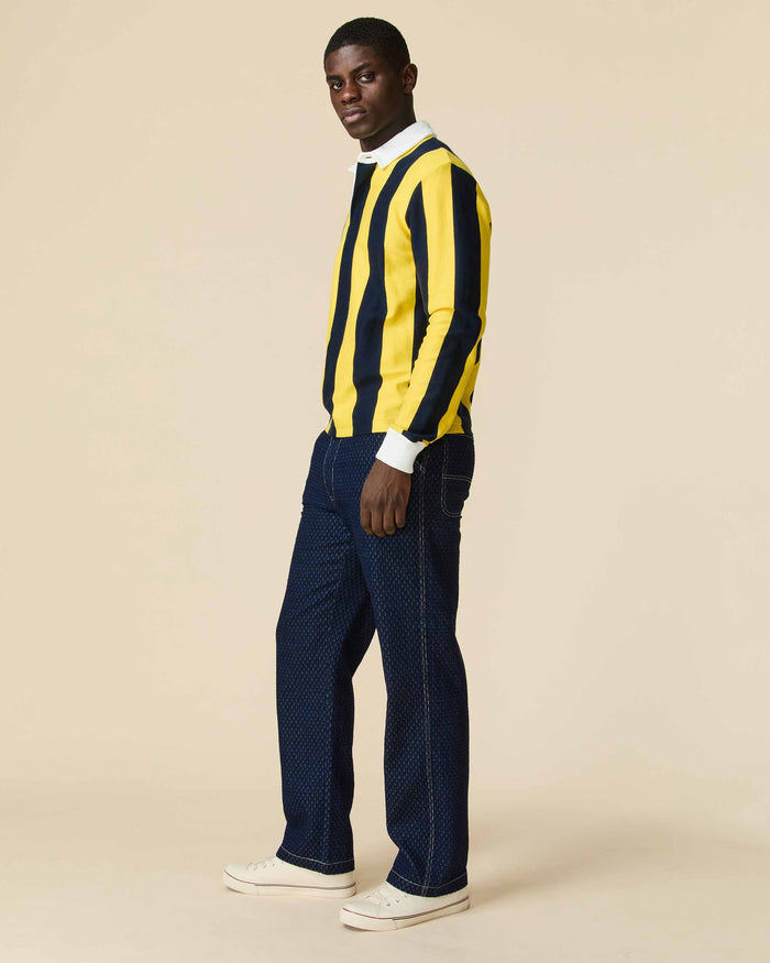 Men's Indigo Jacquard Denim Pant Navy