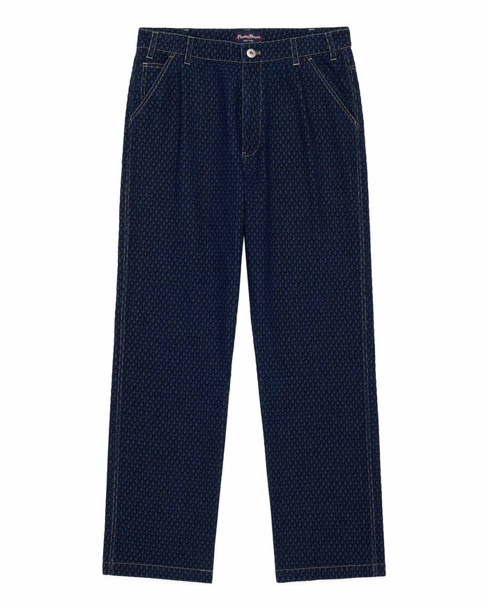 Men's Indigo Jacquard Denim Pant Navy